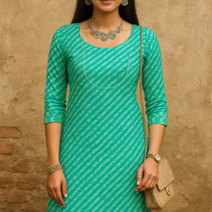 Aqua Breeze Leheriya Kurta