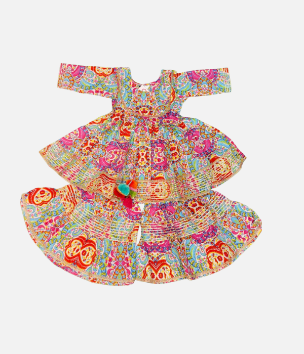 Multicolor Ethnic Printed Baby Girl Sharara Set