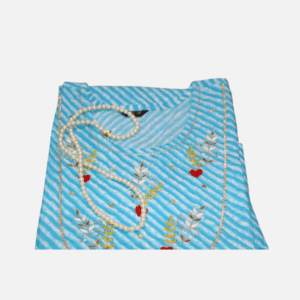 Leheriya Sky Blue hand work Kurta