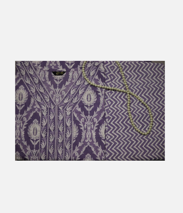 Lavender Straight Kurta Pant Set - Image 3