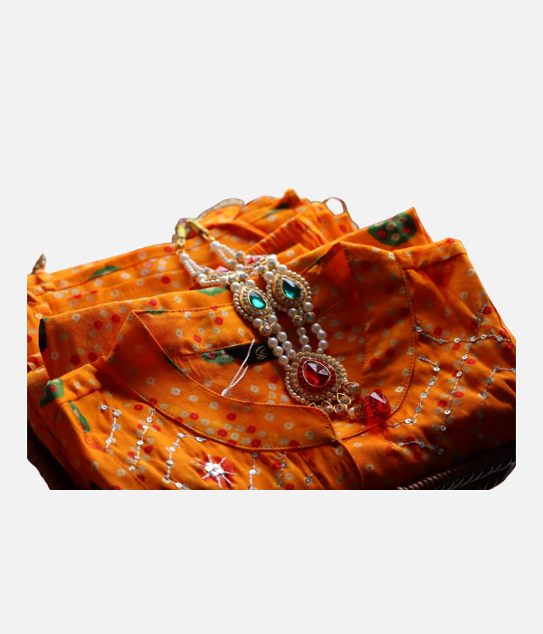 Mustard Bandhani-Style Kurta Set - Image 3