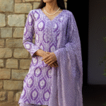 Lavender Straight Kurta Pant Set