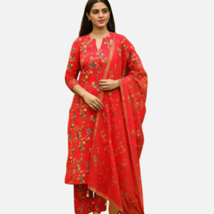 Red Muslin 3PC Set
