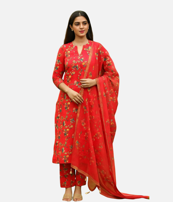 Red Muslin 3PC Set